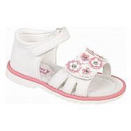 Κοριτσίστικο πέδιλο με αυτοκόλλητο velcro ADAM'S 870-20002 Λευκό/Ροζ