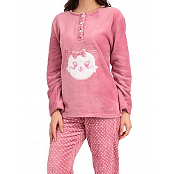 Παιδική Πιζάμα Κοριτσίστικη Χειμερινή Fleece Πατιλέτα 4-16 Lydia Creations 22552-1 ΡΟΖ