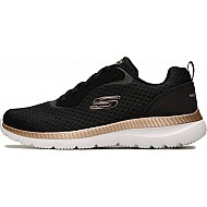 Αθλητικό παπούτσι Memory Foam ανατομικό EXTRA LIGHT SKECHERS BOUNTIFUL 12606 BKRG  Μαύρο/Χρυσό