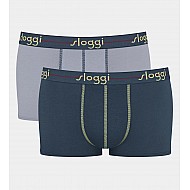 Ανδρικό εσώρουχό μποξεράκι Βαμβακερό 2PACK Sloggi Start Hipster 10206968-V007 ΠΕΤΡΟΛ-ΓΚΡΙ