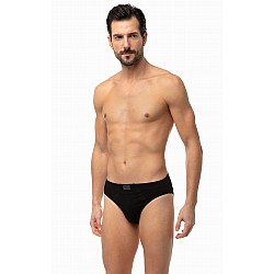 Ανδρικό εσώρουχο slip MINERVA SPORTIES 23027-3 PACK ΜΑΥΡΟ