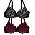 Σουτιέν Dorina Adrianne D01613X-Y5 χωρίς ενίσχυση 2 PACK-Μαύρο/Κόκκινο D CUP