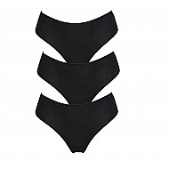 Γυναικείο εσώρουχο Midi 3Pack Second Skin SSUW-0003-003 Μαύρο