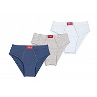 Παιδικό βαμβακερό εσώρουχο σλιπ 3Pack IDER 3102 Λευκό/Μπλε/Γκρι