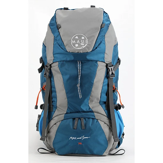 Σακίδιο πλάτης TREKING Ορειβατικό 70L αδιάβροχο ΜΑUI & SONS 2710 Μπλε