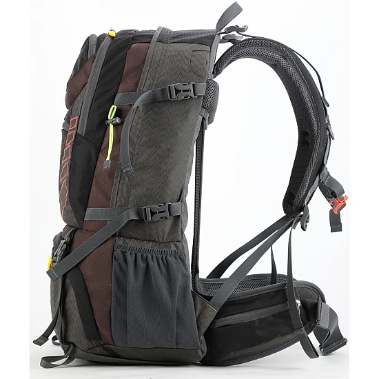 Σακίδιο πλάτης TREKING Ορειβατικό 50L αδιάβροχο ΜΑUI & SONS 2711 Μαύρο-Καφέ