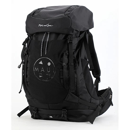 Σακίδιο πλάτης TREKING Ορειβατικό 70L αδιάβροχο ΜΑUI & SONS 2713 Μαύρο