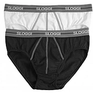 Ανδρικά Σλίπ SLOGGI MEN MIDI START 10050546-M014 2 PACK Μαύρο Λευκό