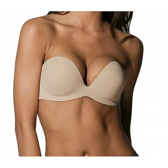 Σουτιέν Luna strapless 11064 D CUP με ενίσχυση-Μπεζ