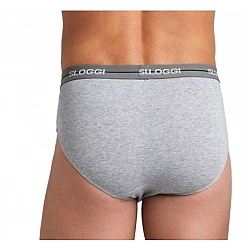 Ανδρικά Σλίπ SLOGGI MEN MIDI START 10050546-M013  2 PACK μαύρο γκρι