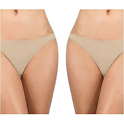 Γυναικείο εσώρουχο String WALK W2013 από Bamboo 2 PACK Μπέζ