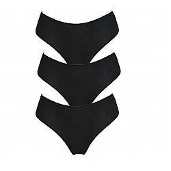 Γυναικείο εσώρουχο Midi 3Pack Second Skin SSUW-0003-003 Μαύρο