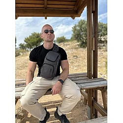 Τσαντάκι ώμου χιαστί crossbody Bange 7565 γκρί