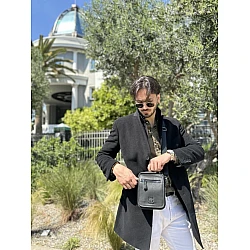 Δερμάτινο τσαντάκι ώμου Bull Captain DJB 015(L) μαύρο