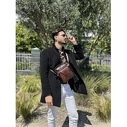 Δερμάτινο τσαντάκι ώμου Bull Captain DJB 041 καφέ