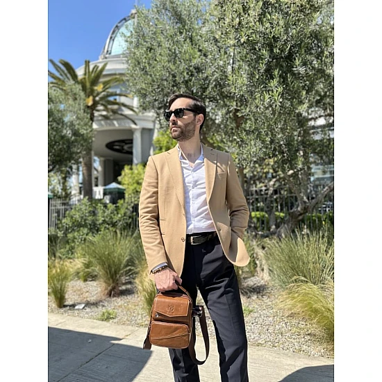 Δερμάτινο τσαντάκι ώμου Bull Captain DJB 040 καφέ