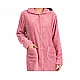 Γυναικεία Ρόμπα Χειμερινή με Κουμπιά Fleece Πουά Lydia Creations 22549-Σάπιο Μήλο 