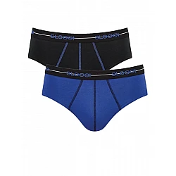 Ανδρικά Σλίπ SLOGGI MEN MIDI START  2 PACK 10050546-V005 Μαύρο-Μπλε