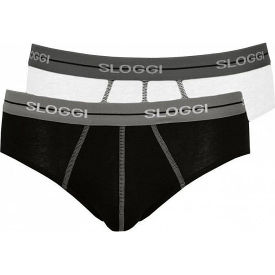 Ανδρικά Σλίπ SLOGGI MEN MIDI START 10050546-M014 2 PACK Μαύρο Λευκό