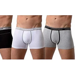Ανδρικό Εσώρουχο BOXER Βαμβακερό PRIMAL-B001-UOMO -3 PACK ΜΑΥΡΟ-ΛΕΥΚΟ-ΓΚΡΙ