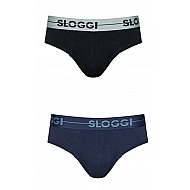 Ανδρικά Σλίπ 2Pack Sloggi Men GO ABC Natural H Midi C2P 10211231-M008 Μαύρο/Μπλε 
