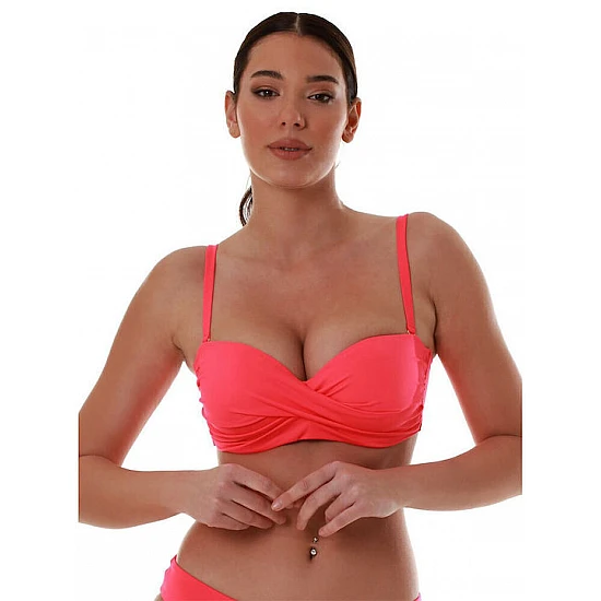 Γυναικείο μαγιό Bikini Top Strapless Μπανέλα Bluepoint 25066093D-20 D Cup ΦΟΥΞΙΑ