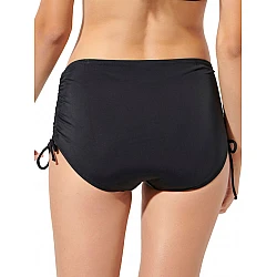 Γυναικείο μαγιό bikini bottom με Μεγάλη Κάλυψη και σούρα Blu4u 25365092-02 ΜΑΥΡΟ