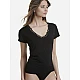 Γυναικείο top Φανελάκι t-shirt Bamboo με Κοντό Μανίκι V Λαιμόκοψη δαντέλα Walk W2208-02 ΜΑΥΡΟ