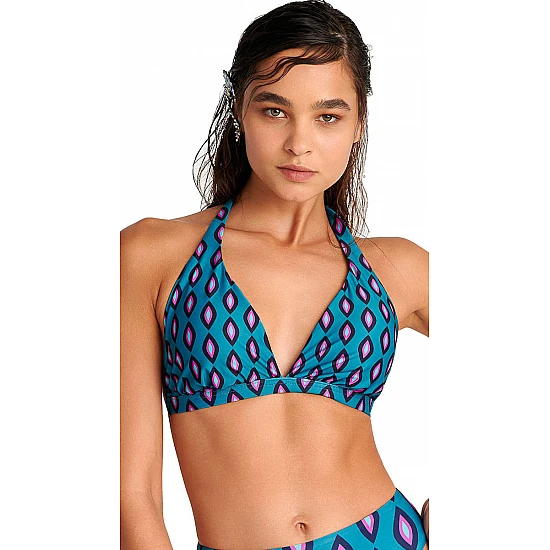 Γυναικείο μαγιό Bikini Top Blu4u 25366250D-21-D Cup ΠΕΤΡΟΛ