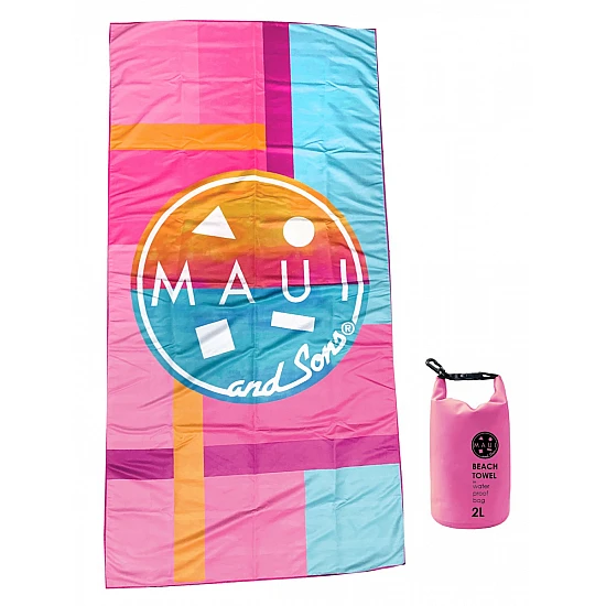 ΠΕΤΣΕΤΑ ΘΑΛΑΣΣΗΣ MICROFIBER 90x180cm σε αδιάβροχη θήκη 2lt Maui $ Sons  ORIGINAL SURF 4953