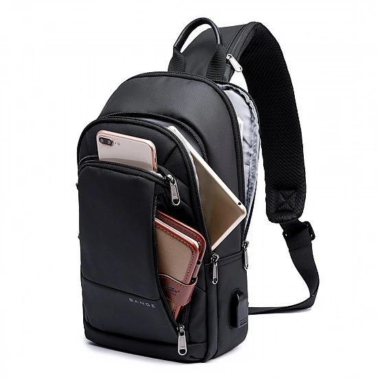 Τσαντάκι ώμου χιαστί Αδιάβροχο crossbody Bange 1911 ΜΑΥΡΟ