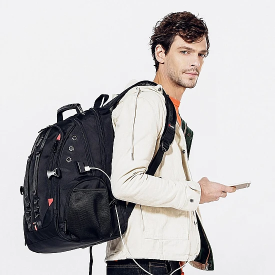Σακίδιο πλάτης Backpack XL 40L Αδιάβροχο Laptop 17,3” Ανθεκτικό Heavy Duty Travel Bange 1901 μαύρο