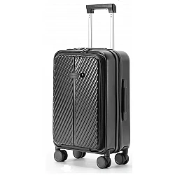 Βαλίτσα trolley Καμπίνας Πολυκαρμπονικό (PC) Σκληρή Laptop Μικρή 55x34,5x23cm 33LT NAUTICA 2910 ΜΑΥΡΟ