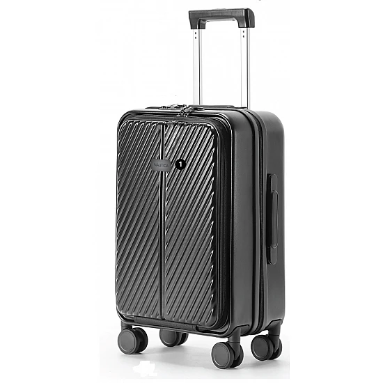 Βαλίτσα trolley Καμπίνας Πολυκαρμπονικό (PC) Σκληρή Laptop Μικρή 55x34,5x23cm 33LT NAUTICA 2910 ΜΑΥΡΟ
