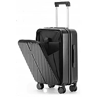 Βαλίτσα trolley Καμπίνας Πολυκαρμπονικό (PC) Σκληρή Laptop Μικρή 55x34,5x23cm 33LT NAUTICA 2910 ΜΑΥΡΟ
