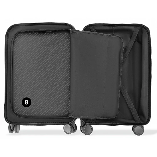 Βαλίτσα trolley Καμπίνας Πολυκαρμπονικό (PC) Σκληρή Laptop Μικρή 55x34,5x23cm 33LT NAUTICA 2910 ΜΑΥΡΟ