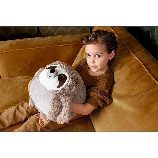 Παιδικό Cuddle Pillow Λούτρινο Ζωάκι Sloth Μαξιλάρι Αγκαλιάς με τσέπες για ζεστά χέρια Hand warmers Noxxiez HW709 ΜΠΕΖ