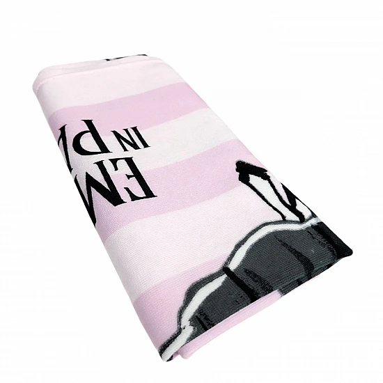 ΠΕΤΣΕΤΑ ΘΑΛΑΣΣΗΣ MICROFIBER 70x150cm με Αδιάβροχη θήκη Νεσεσέρ ροζ EMILY IN PARIS 4969 ΡΟΖ