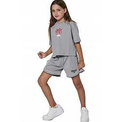 ΠΑΙΔΙΚΟ TECH FLEECE ΣΟΡΤΣ ΓΙΑ ΚΟΡΙΤΣΙΑ Body Action 032605-01-ULTIMATE GREY