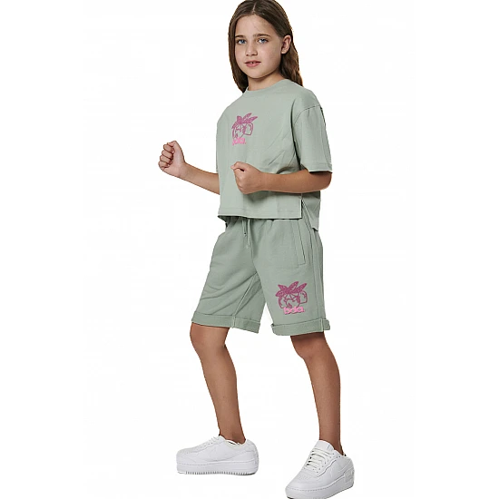 ΠΑΙΔΙΚΗ ΒΕΡΜΟΥΔΑ ΓΙΑ ΚΟΡΙΤΣΙΑ Body Action 032606-01-PISTACHIO GREEN
