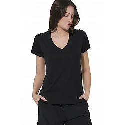 ΓΥΝΑΙΚΕΙΟ V-NECK T-SHIRT Body Action 051627-01-BLACK