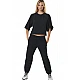 ΓΥΝΑΙΚΕΙΑ CROPPED ΜΠΛΟΥΖΑ  Body Action 061526-01-BLACK