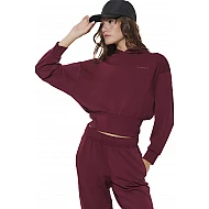 ΓΥΝΑΙΚΕΙΟ CROP MODAL ΦΟΥΤΕΡ ΜΕ ΚΟΥΚΟΥΛΑ Body Action 061622-01-MAROON BANNER