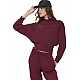 ΓΥΝΑΙΚΕΙΟ CROP MODAL ΦΟΥΤΕΡ ΜΕ ΚΟΥΚΟΥΛΑ Body Action 061622-01-MAROON BANNER