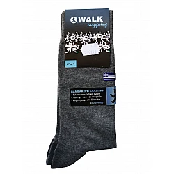 Ανδρική Κάλτσα βαμβάκερη ελαστική WALK W104 γκρι