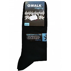 Ανδρική Κάλτσα βαμβάκερη ελαστική WALK W104 μαύρη
