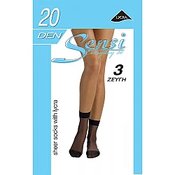 Σοσόνι Καλτσάκι ONE SIZE 3 Ζεύγη Ενισχυμένη μύτη  Sensi EVERYDAY 20 DEN 0203 CARAMEL