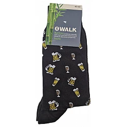 Ανδρική Κάλτσα bamboo με Σχέδιο WALK W304-39-16 ΚΑΦΕ