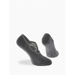 Γυναικεία Κάλτσα Γιόγκα Pilates Βαμβακερή One Size 36-41 Αντιολισθητικός Πάτος βετουζάκια Χιαστά Λάστιχα Στήριξης WALK W145-1-10 ΓΚΡΙ ΣΚΟΥΡΟ