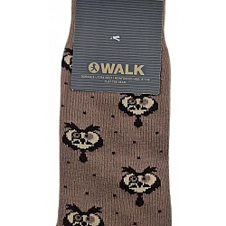 Ανδρική Κάλτσα Βαμβακερή με Σχέδιο WALK W1064-31-65 ΚΑΦΕ ΑΝΟΙΚΤΟ